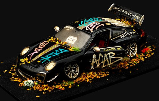 JJ Adams - 'Stolen Recovered - 'Porsche 911 - GT3 RS - Black'-  Original Sculpture