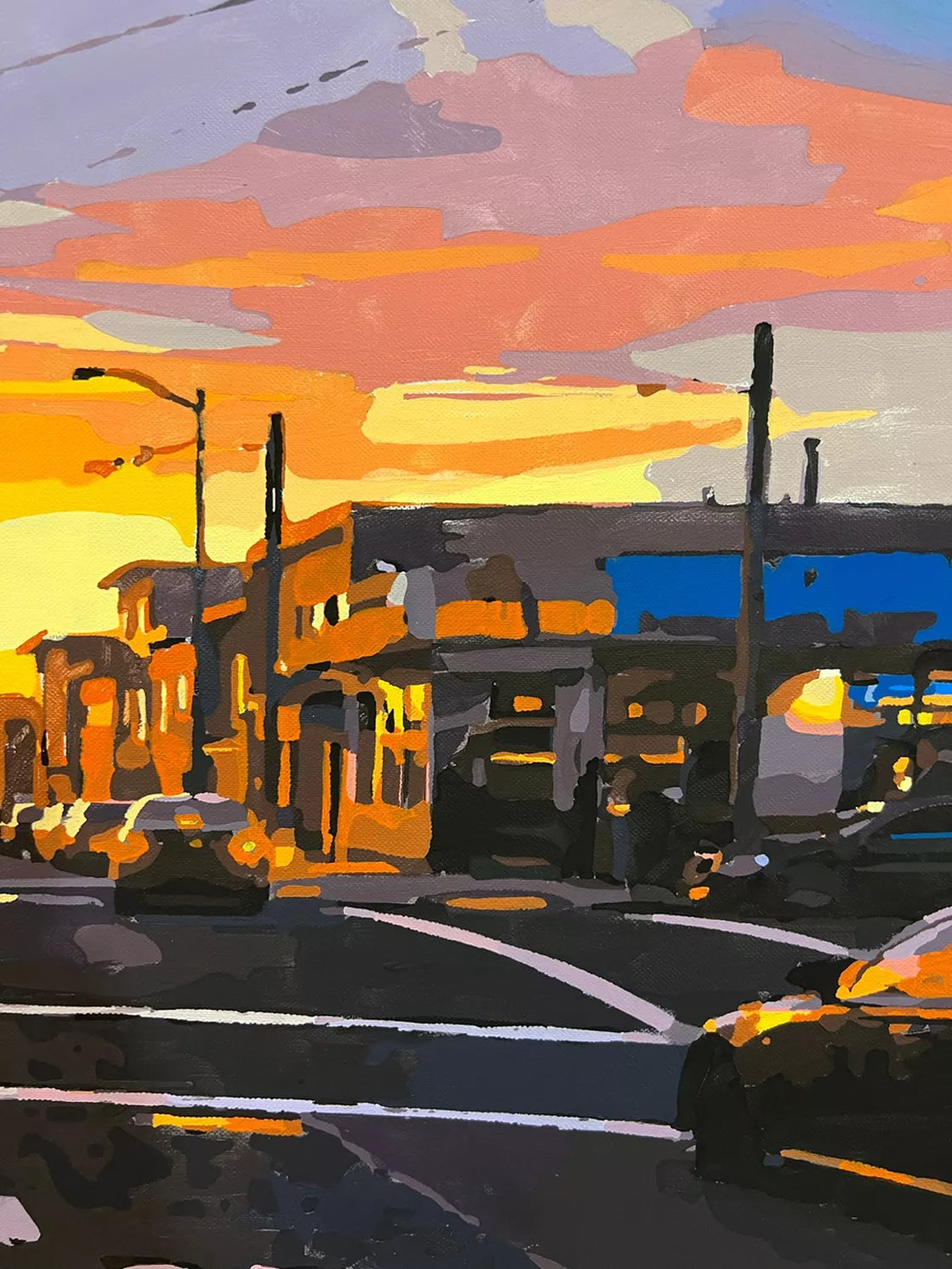 Marco Barberio - 'San Francisco Sunset Street' - Original Art
