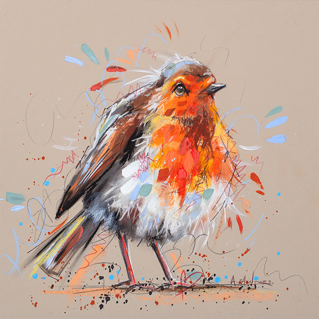 Ashley Saunders -  'Small Bird, Big Opinions' - Framed Original Artwork