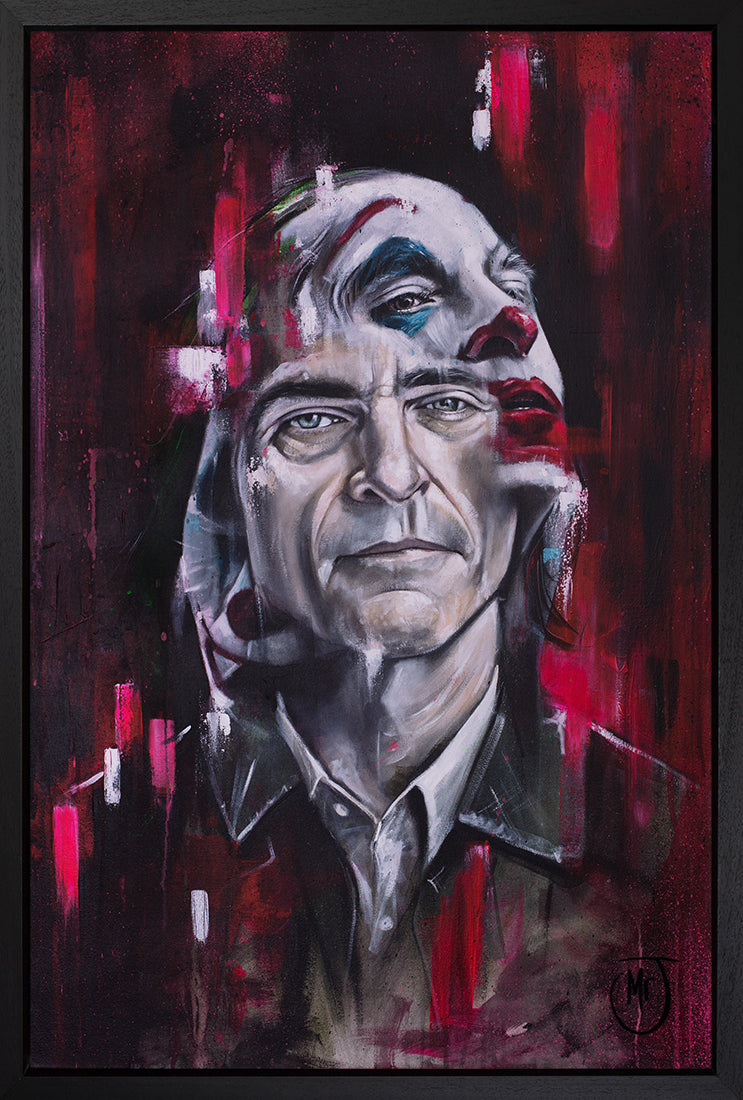 Mr J - 'Put On A Happy Face - Joker Portrait' - Framed Original Art