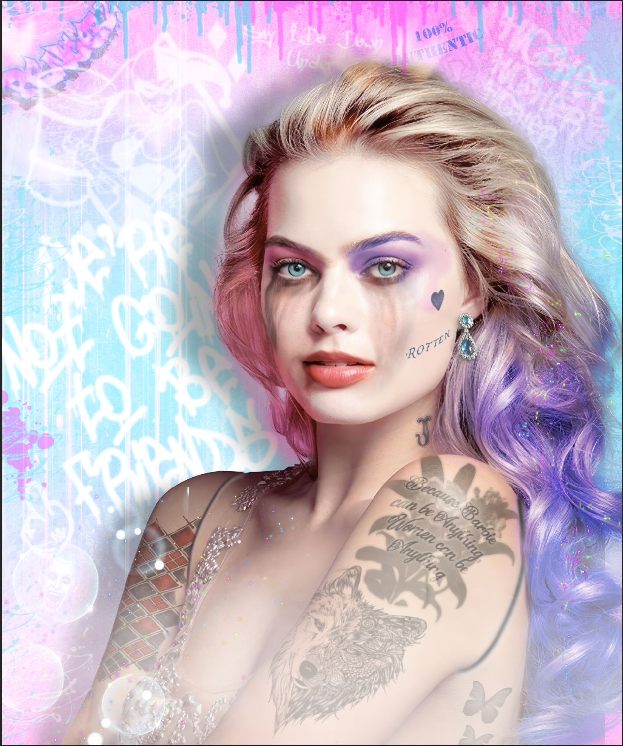 Neil Pengelly - 'Promising Young Woman - Margot Robbie' - Framed Original Artwork