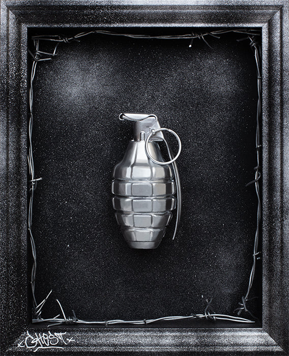 Ghost - 'Pop-Art-Ganda, Grenade 18' - Framed Original Artwork