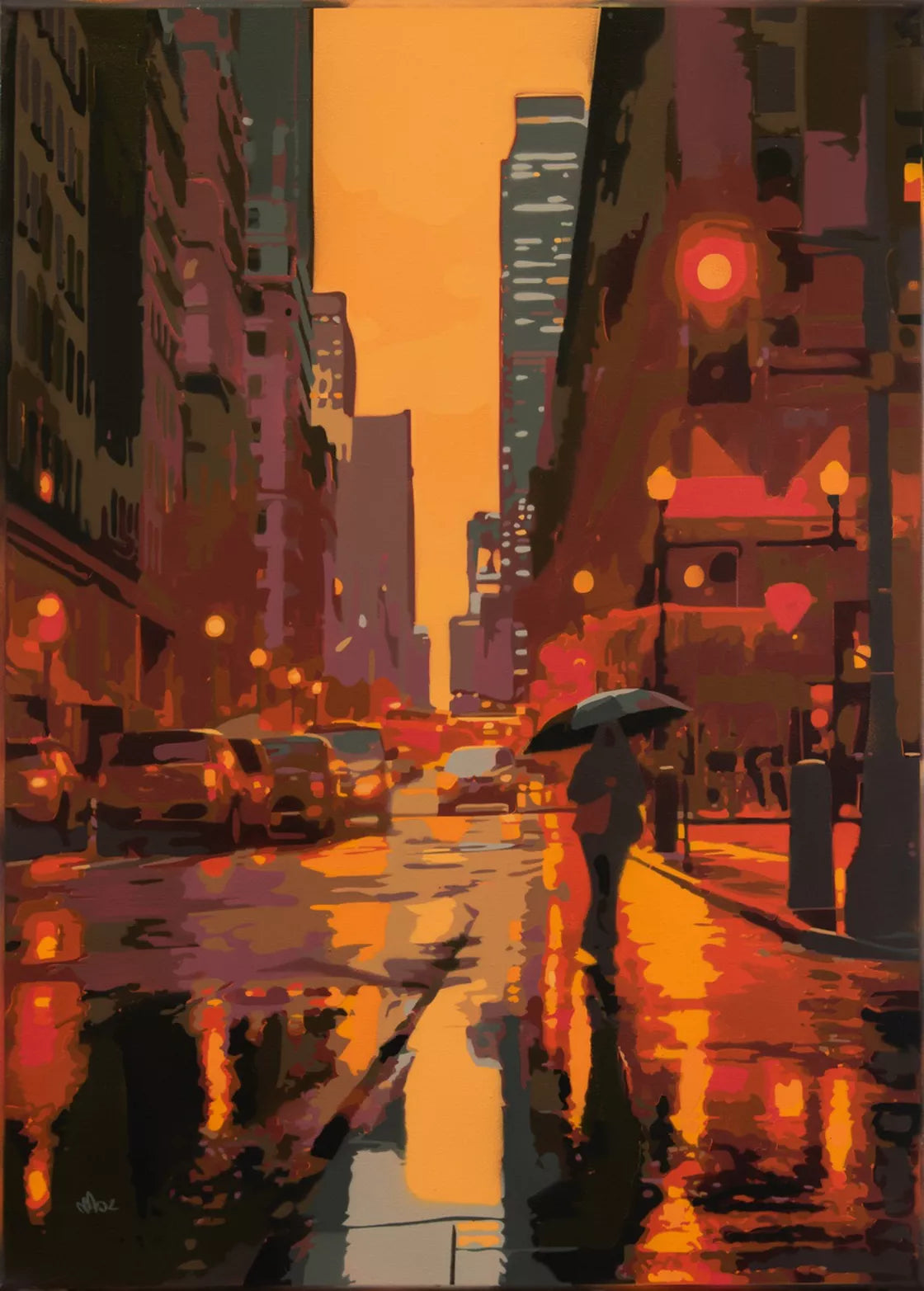 Marco Barberio - 'New York City Rain #3' - Original Art