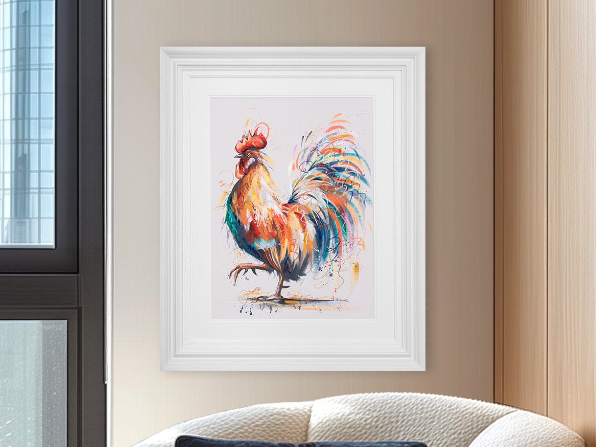 Ashley Saunders -  'Flamboyant Feathers' - Framed Original Artwork