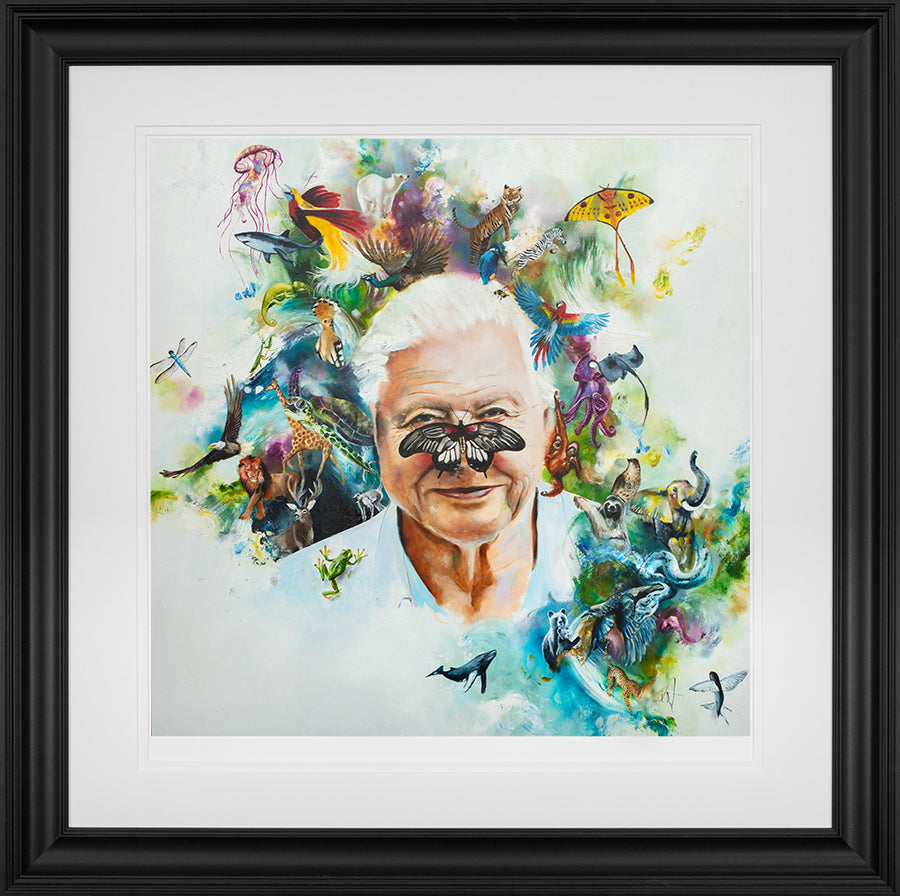 Katy Jade Dobson - 'David Attenborough' - Framed Limited Edition