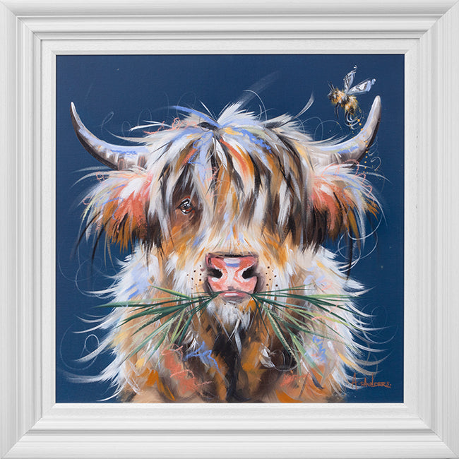 Ashley Saunders -  'Bloo Moo' - Framed Original Artwork
