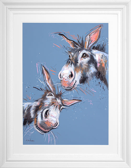 Ashley Saunders -  'Double Donkeys' - Framed Original Artwork