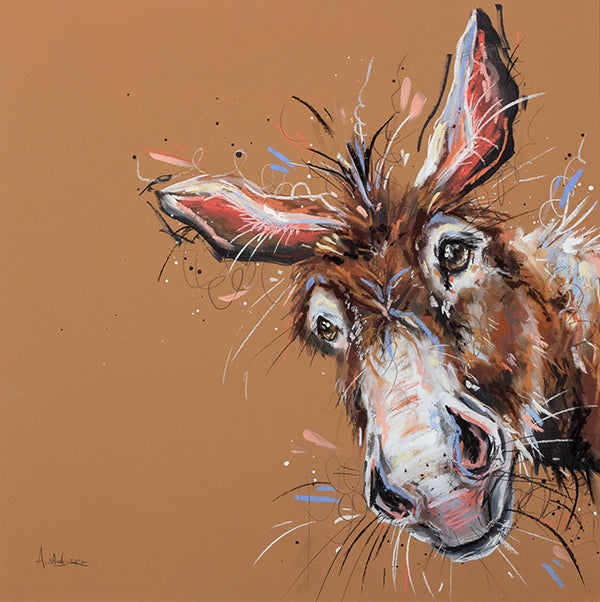 Ashley Saunders -  'Peeking' - Framed Original Artwork