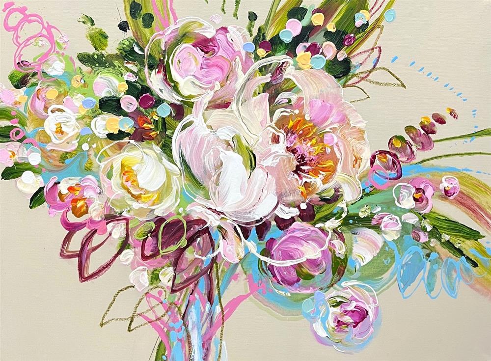 Anna Cher - 'A Bouquet For You' - Framed Original Artwork