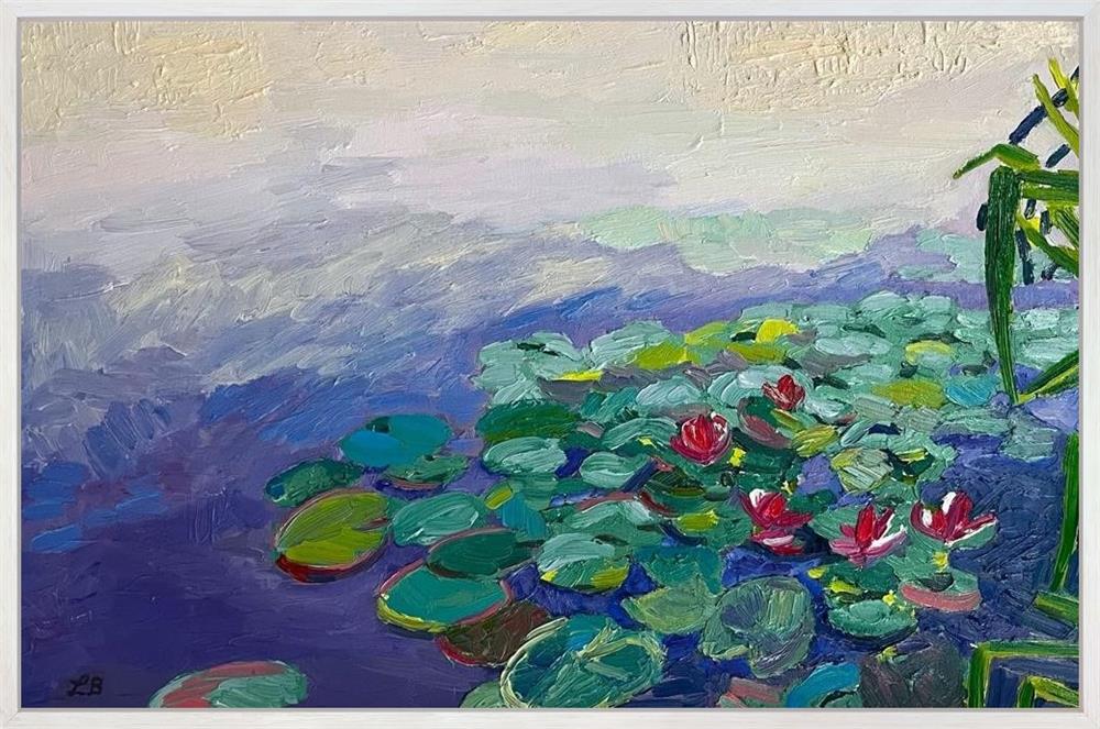 Leila Barton - 'A Day Of Pink Water Lillies' - Framed Original Artwork