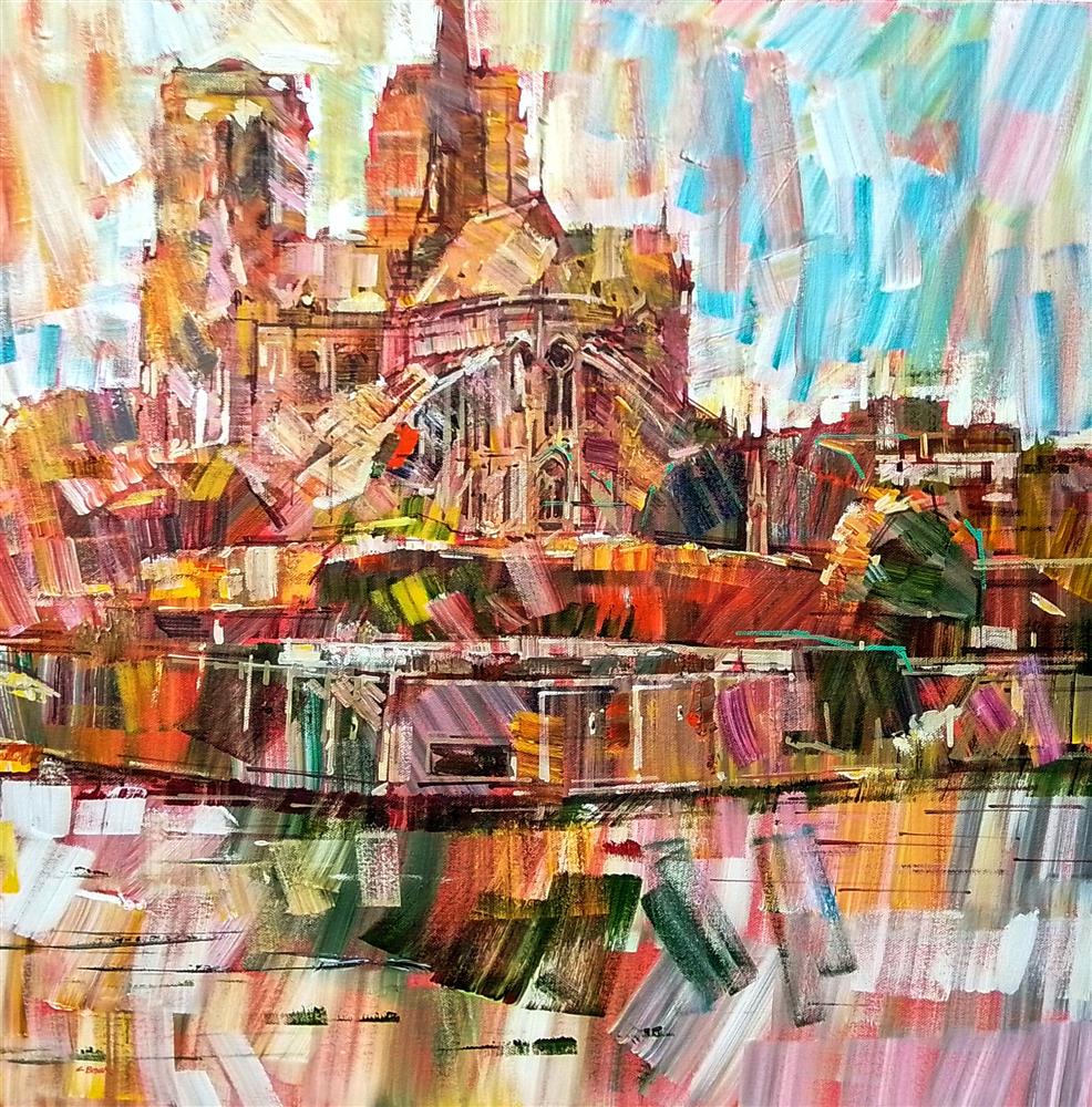 Colin Brown - 'A New Day In Notre Dame' - Framed Original Art