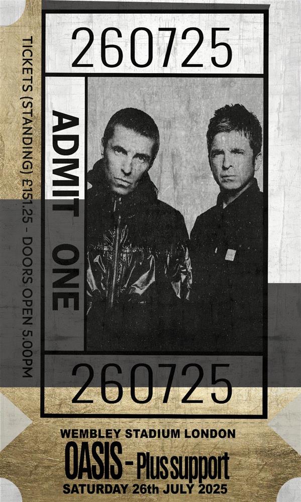 Linda Charles - 'Admit One - 260725 Gold Leaf' - Framed Original Artwork