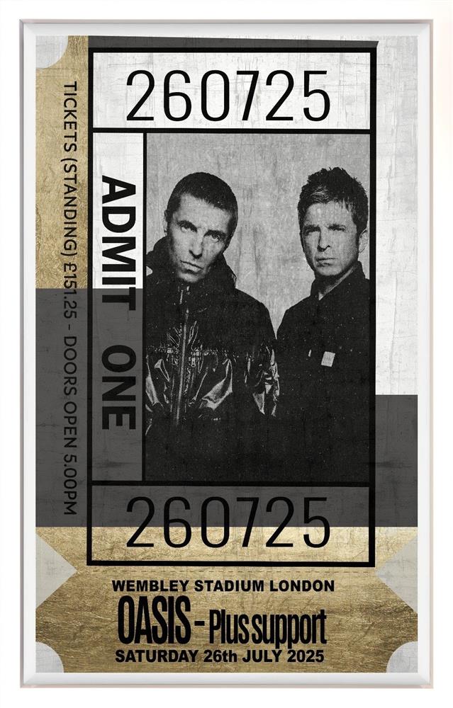 Linda Charles - 'Admit One - 260725 Gold Leaf' - Framed Original Artwork