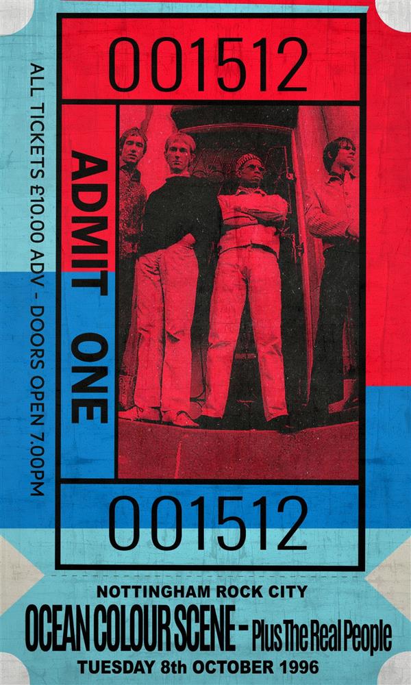 Linda Charles - 'Admit One - Ocean Colour Scheme' - Framed Limited Edition