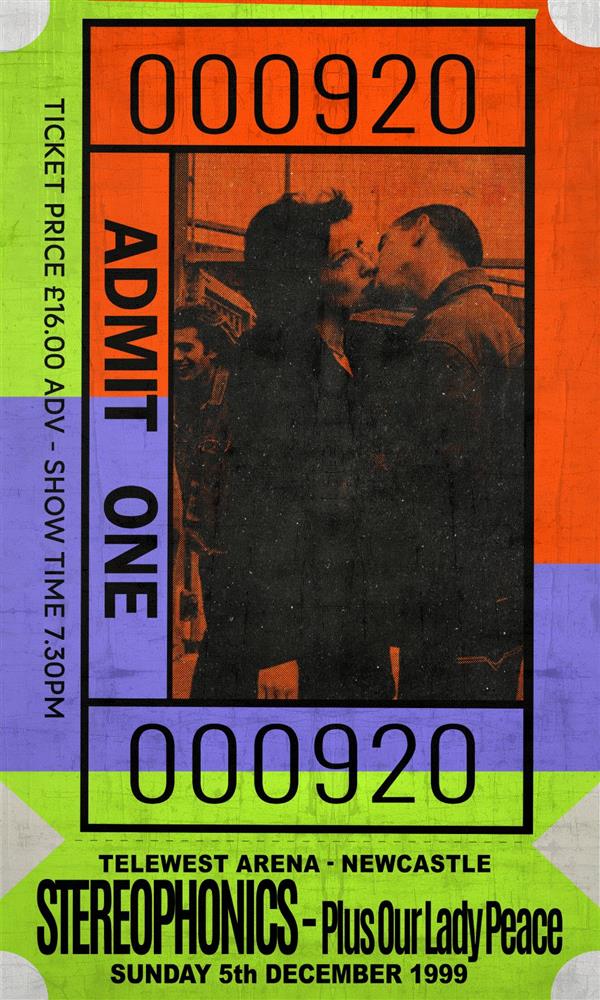 Linda Charles - 'Admit One - Stereophonics' - Framed Limited Edition