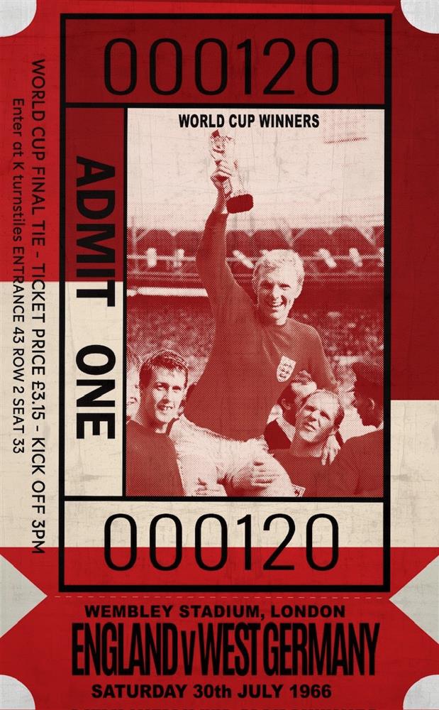 Linda Charles - 'Admit One - World Cup Winners' - Framed Limited Edition