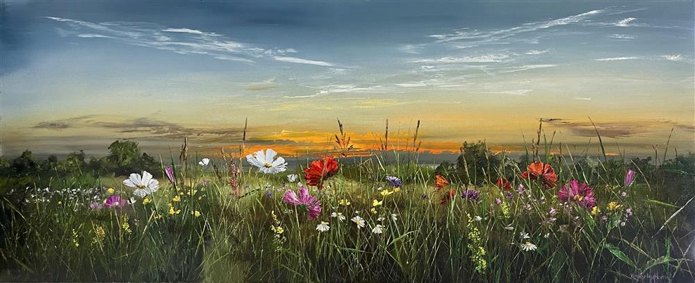 Kimberley Harris - 'Afterglow Wildflowers' - Framed Original Artwork