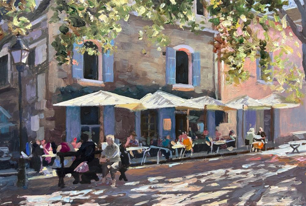 Rachele Dryden-Smith - 'Afternoon Cafe' - Framed Original Artwork