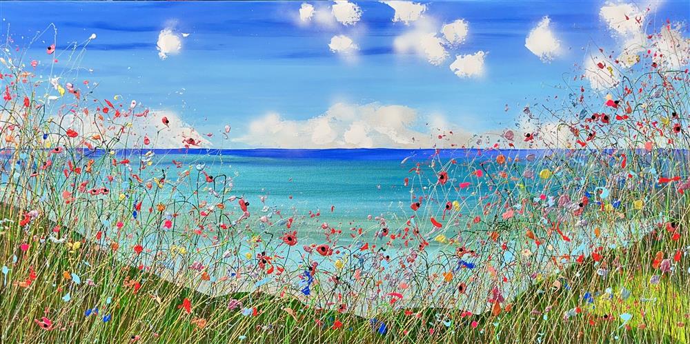 Lisa Pang - 'And The Sky Was So Blue' - Framed Original Artwork