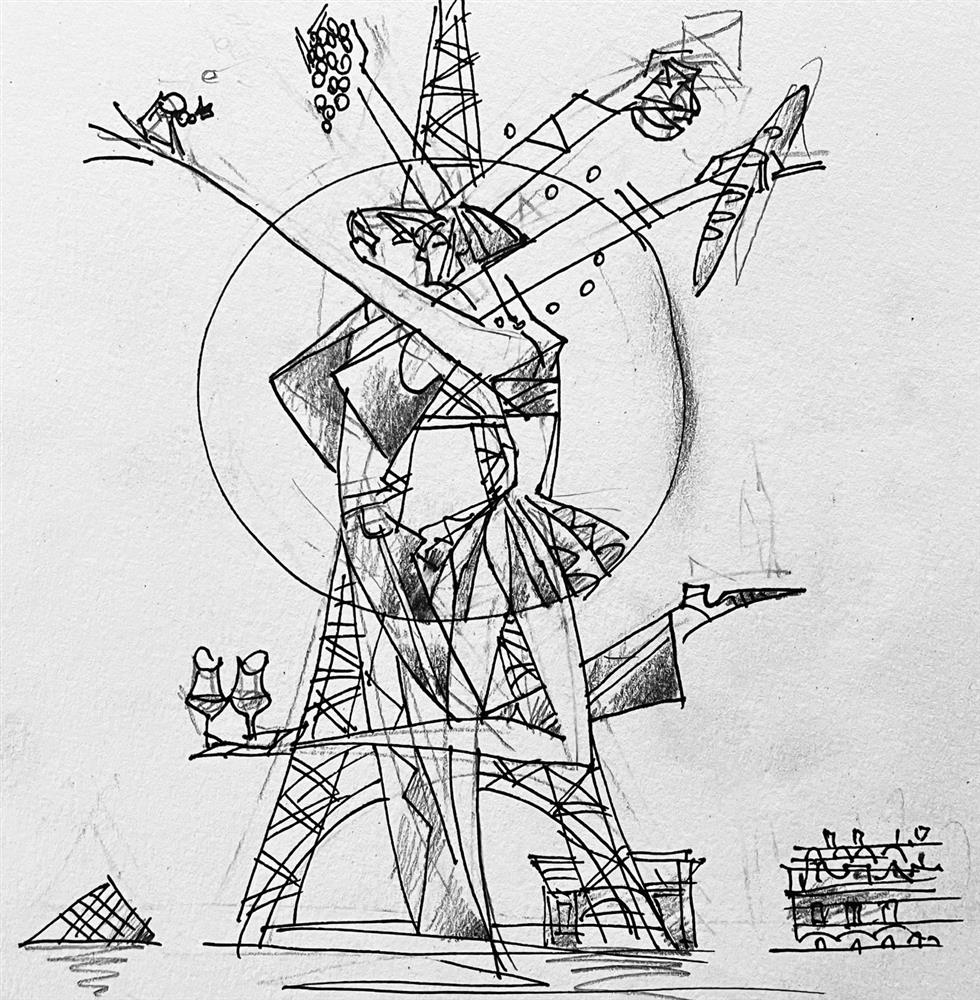 Andrei Protsouk - 'Appitzing Kiss- Study' - Framed Original Art