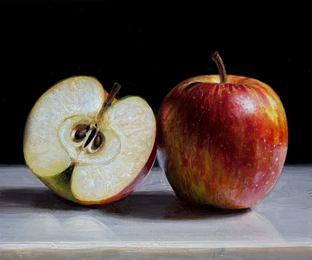 Tony Owens - 'Apple And Sliced Apple' - Framed Original Artwork
