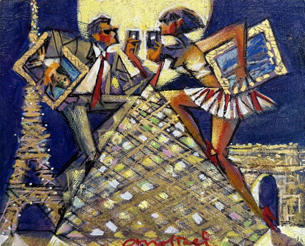 Andrei Protsouk - 'Art Lovers' - Framed Original Art