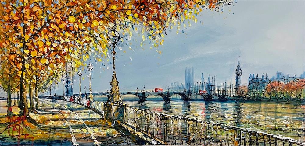 Nigel Cooke - 'Autumn Along The Embankment' - Framed Original Artwork