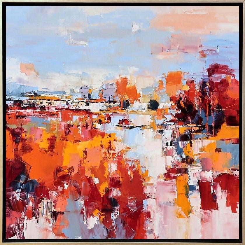 Hervé Lenouvel  'Autumn Fields' - Framed Original Artwork