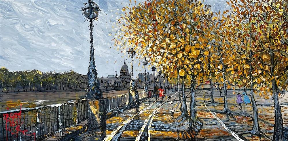 Nigel Cooke - 'Autumn Walks Along The Thames' - Framed Original Artwork
