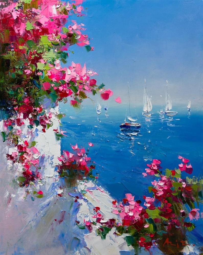 Aziz - 'Azure Horizon' - Framed Original Artwork