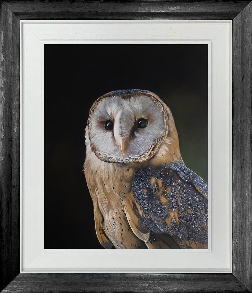 Clare Parkes - 'Barn Owl At Twilight' - Framed Original