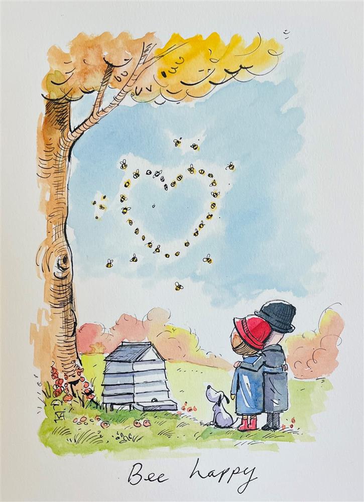 Michael Abrams - 'Bee Happy' - Sketch - Framed Original Artwork