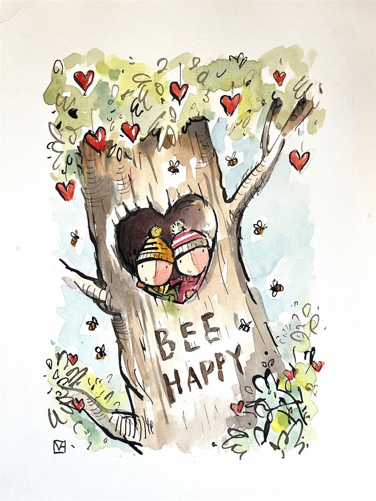 Michael Abrams - 'Bee Happy - Sketch' - Framed Original Art