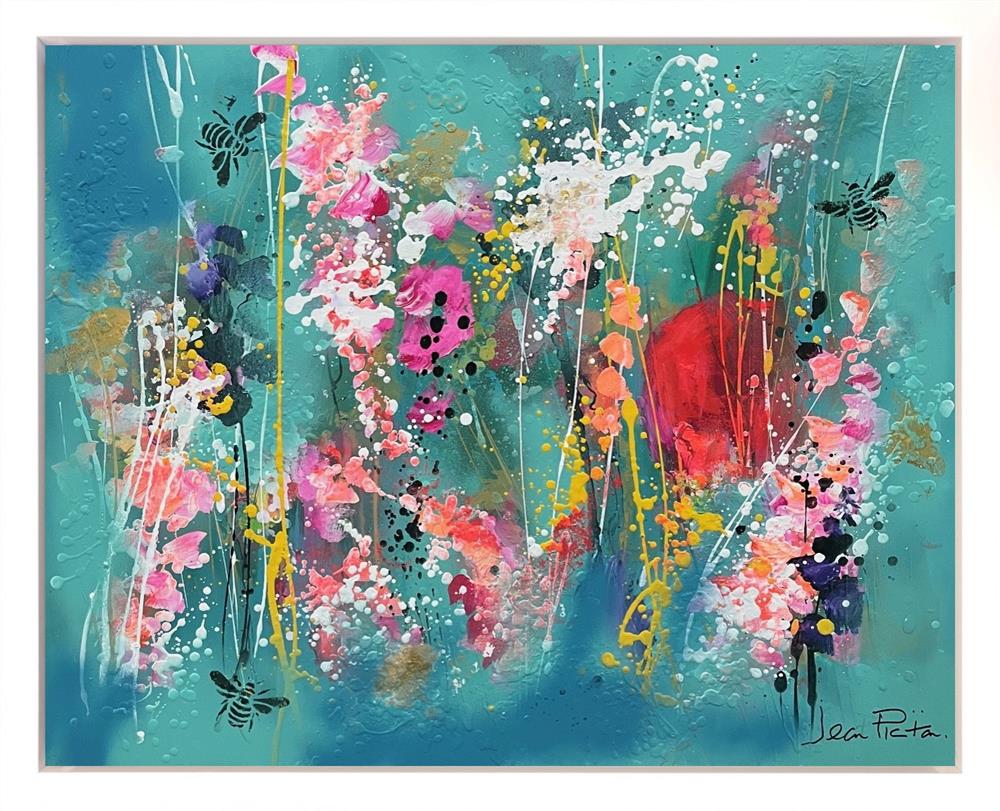 Jean Picton -  'Bees And Bloom I' - Framed Original Art