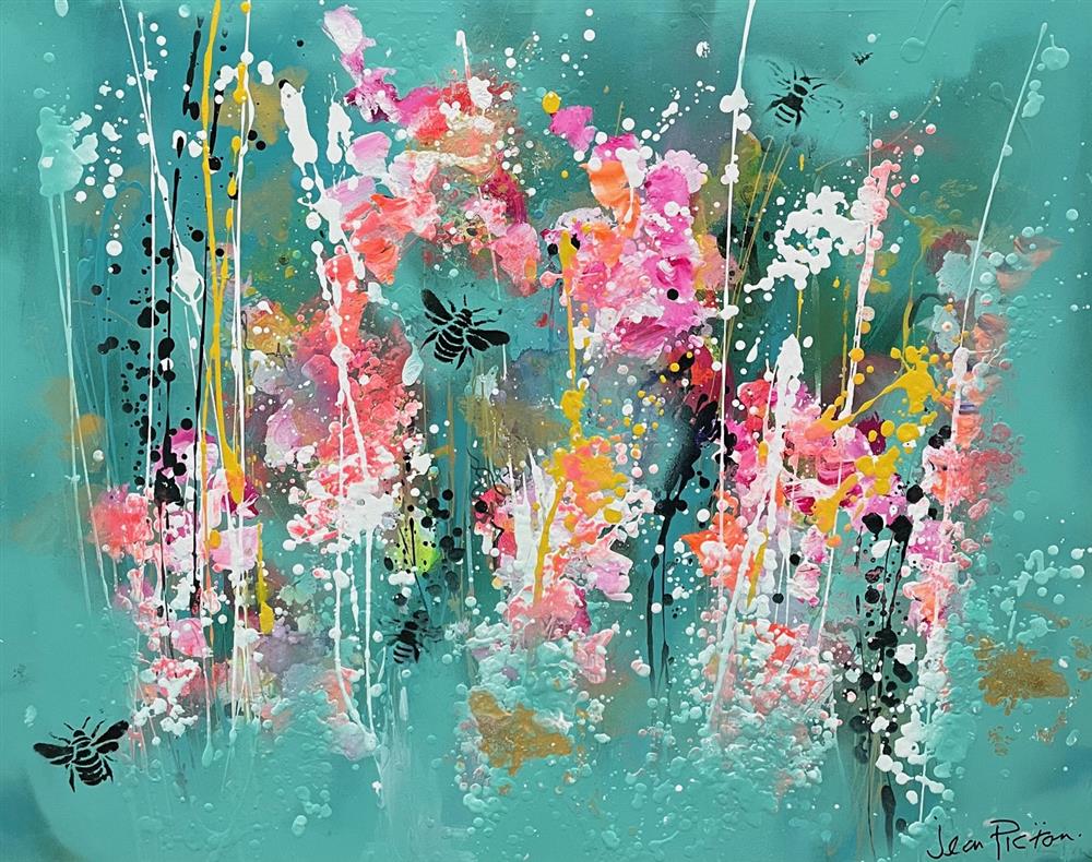 Jean Picton -  'Bees And Bloom III' - Framed Original Art