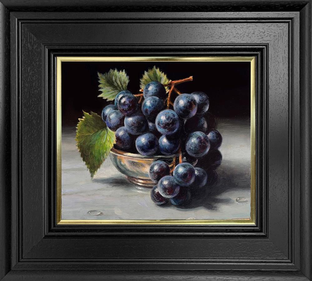 Tony Owens - 'Black Grapes And Silver Bowl' - Framed Original Artwork