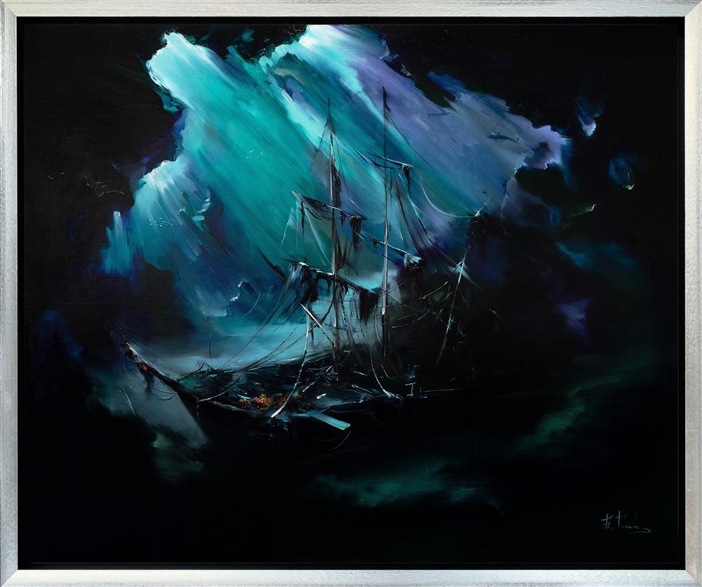 Bozhena Fuchs- 'Black Pearl' - Framed Original Artwork