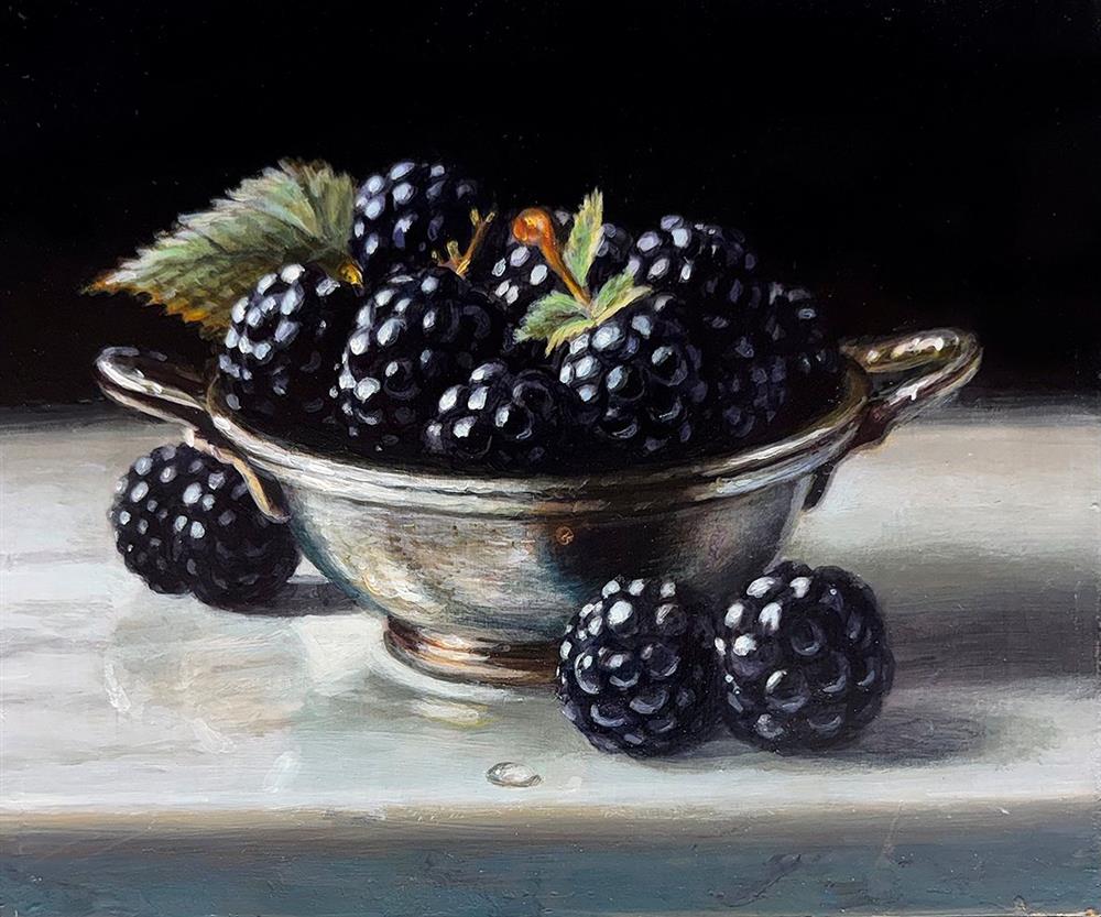Tony Owens - 'Blackberries And Bowl' - Framed Original Artwork