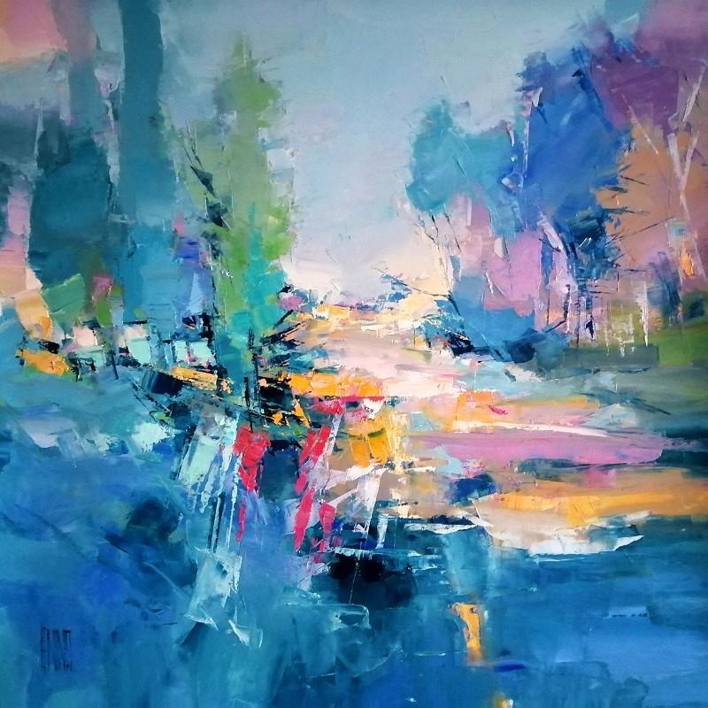 Hervé Lenouvel  'Bleu Melody' - Framed Original Artwork