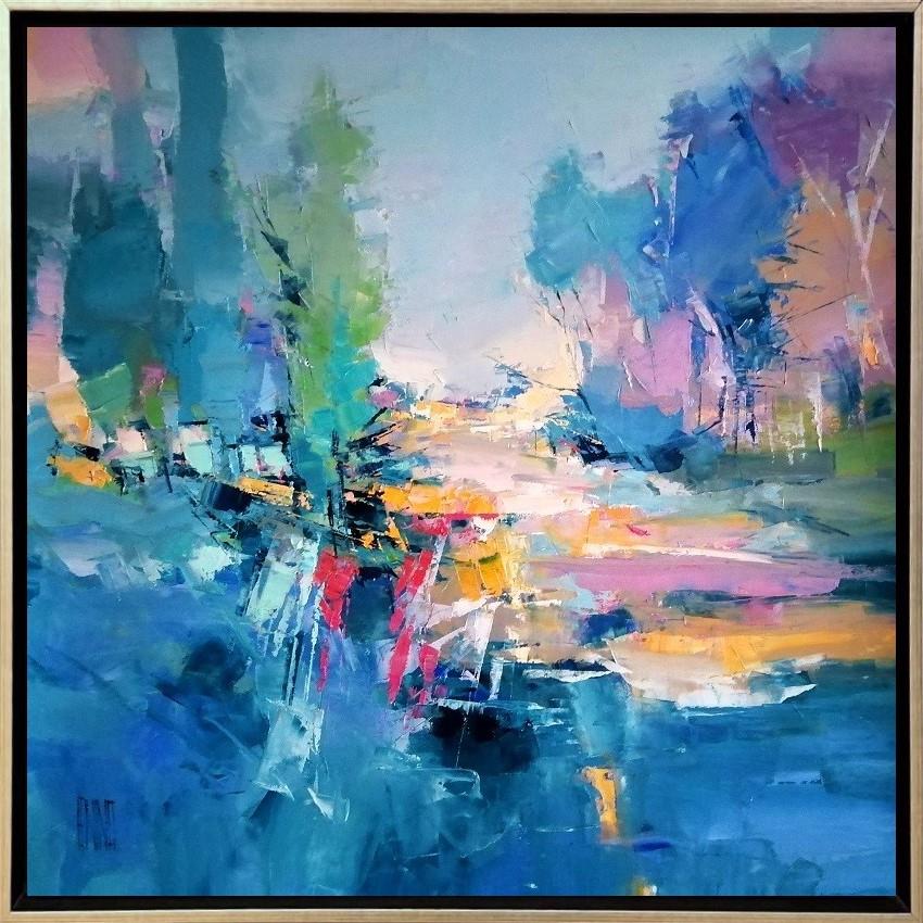 Hervé Lenouvel  'Bleu Melody' - Framed Original Artwork