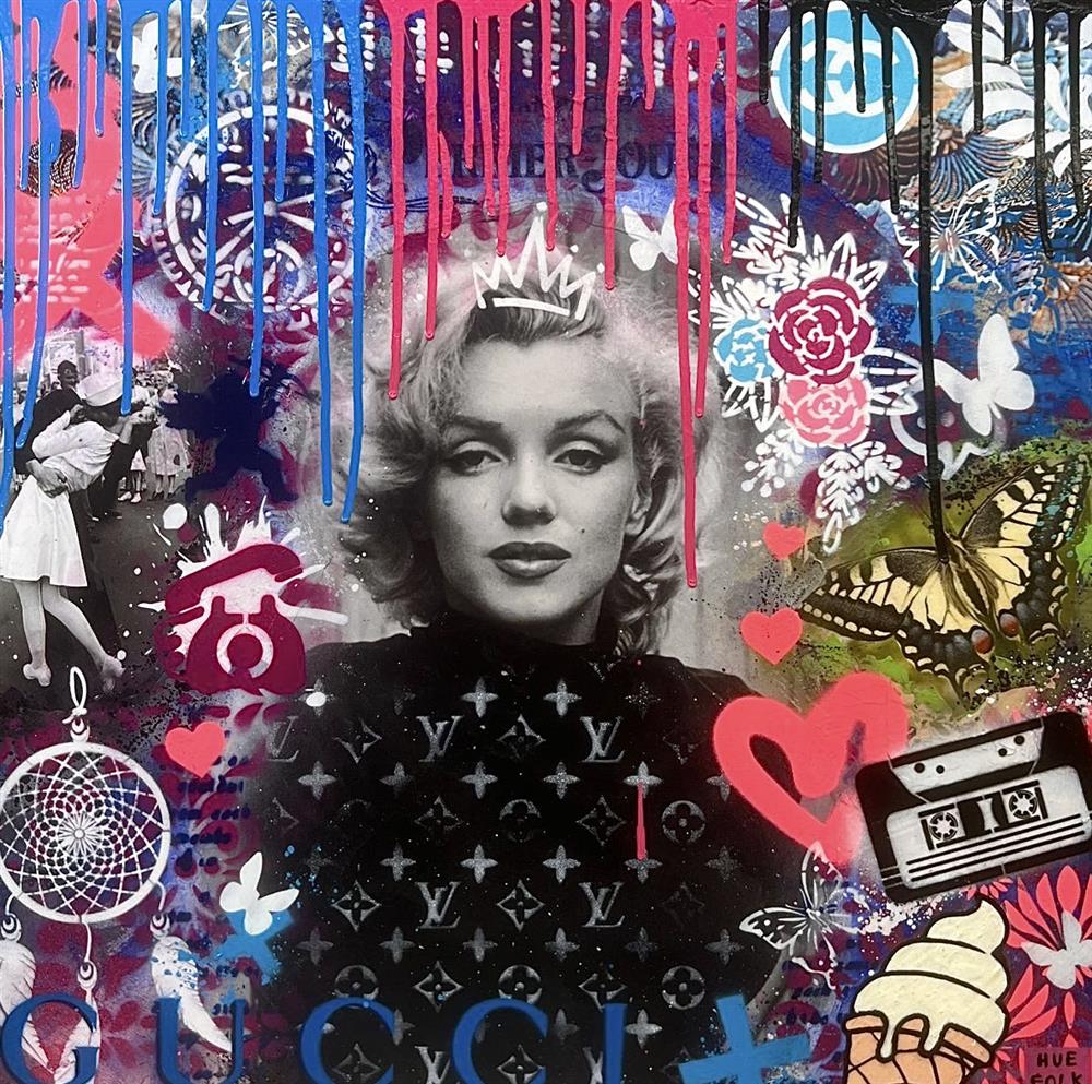 Hue Folk - 'Blonde Bombshell' - Framed Original Artwork