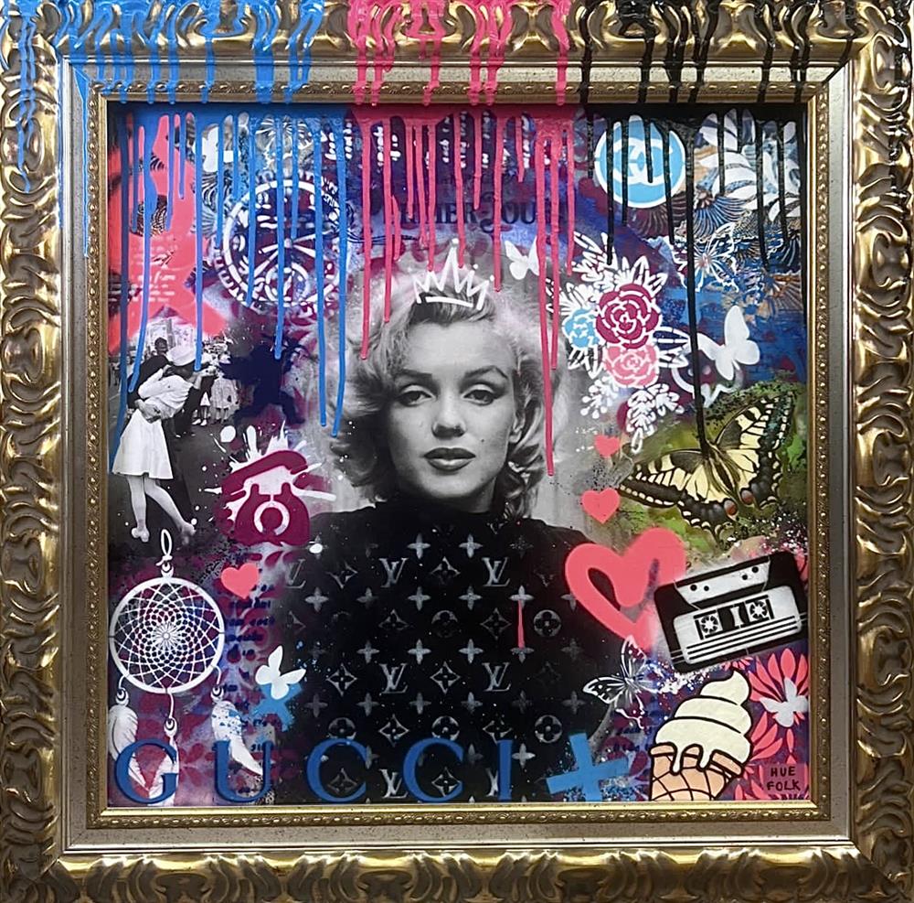 Hue Folk - 'Blonde Bombshell' - Framed Original Artwork