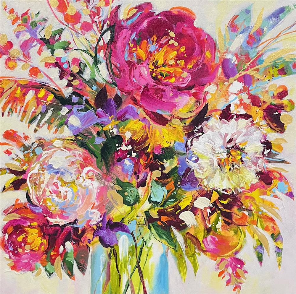 Anna Cher - 'Bloom Of Happiness' - Framed Original Artwork