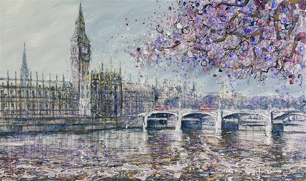 Nigel Cooke - 'Blossoms At Westminster' - Framed Original Artwork