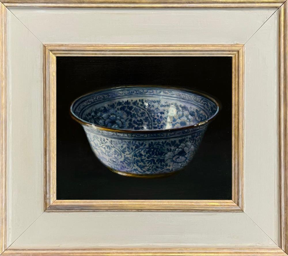 Rachele Dryden-Smith - 'Blue Bowl With Gold' - Framed Original Artwork