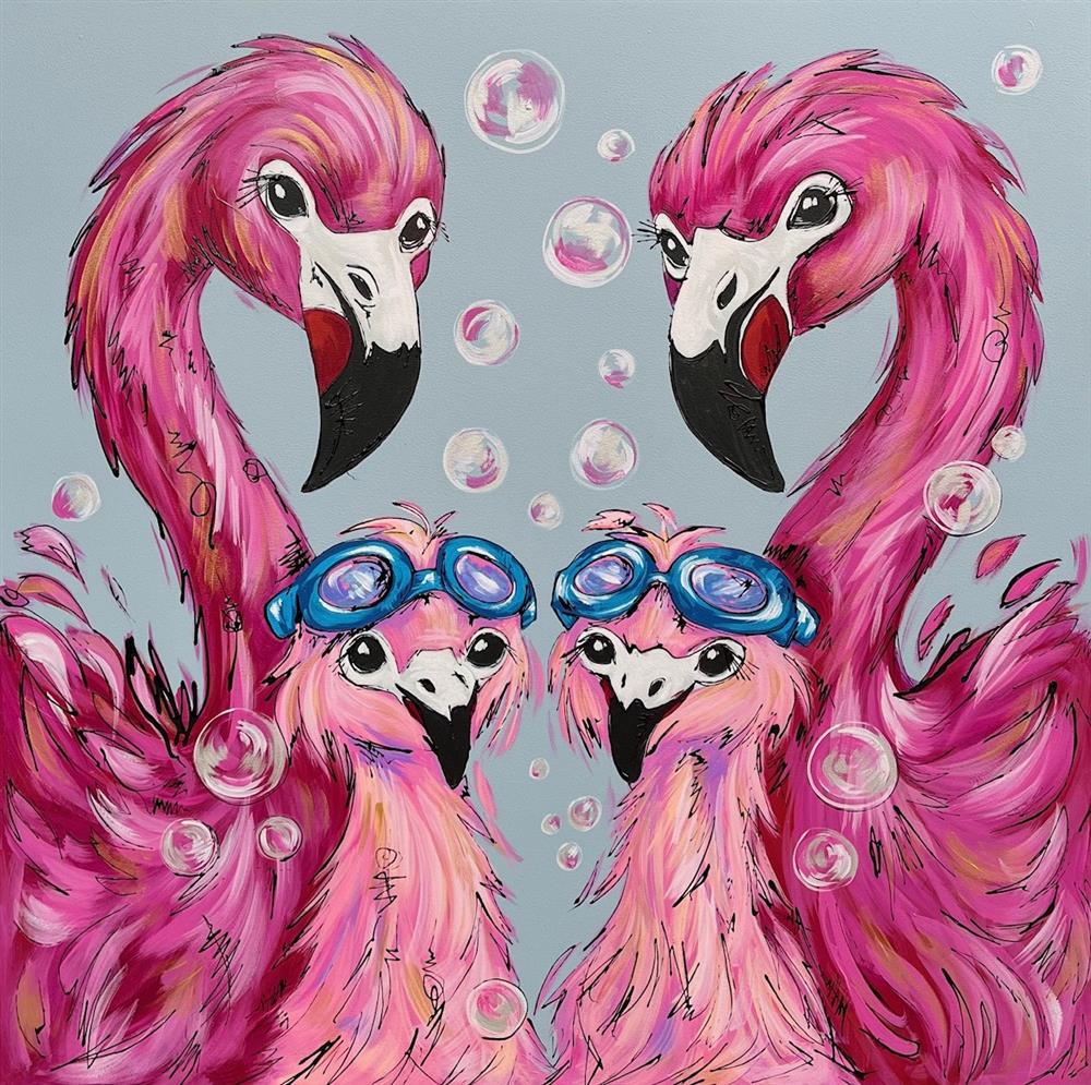 Amy Louise - 'Blushing Bubbles' - Framed Original Artwork