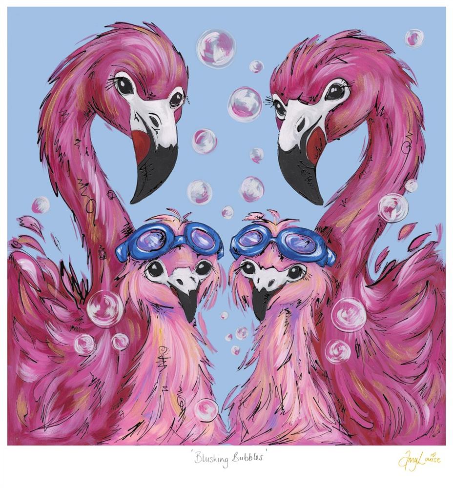 Amy Louise - 'Blushing Bubbles' - Framed Paper Edition