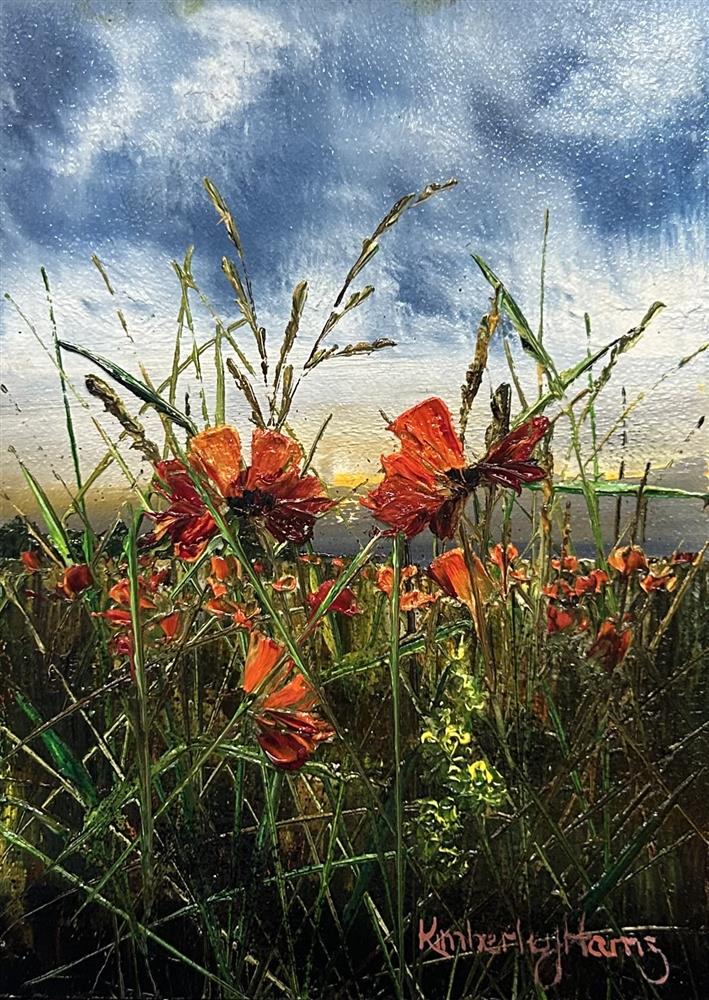 Kimberley Harris - 'Breeze Over Blooms' - Miniature series - Framed Original Art