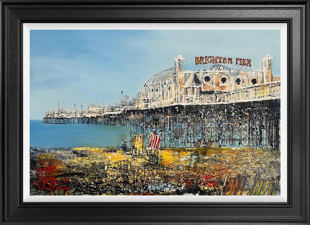Nigel Cooke - 'Sitting By The Pier' - Framed Original Artwork