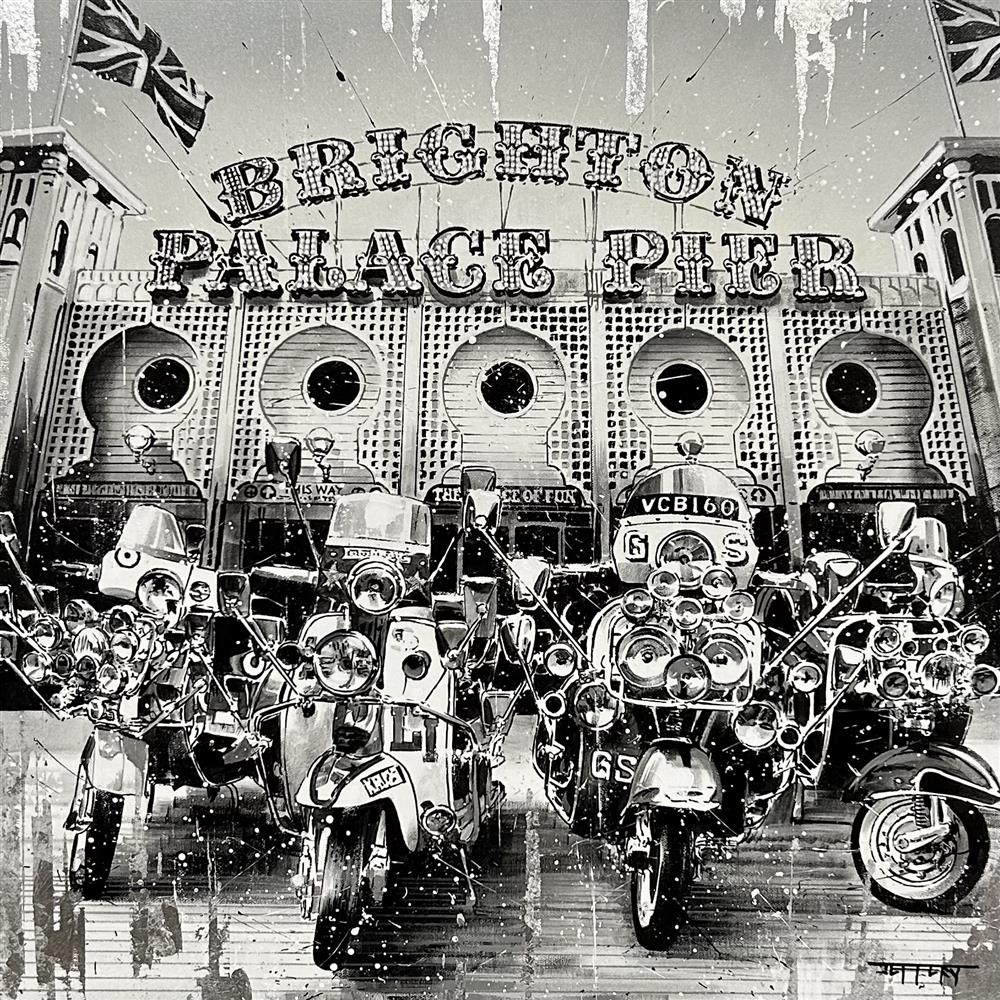 Ben Jeffery - 'Brighton Bikers' - Framed Original Art